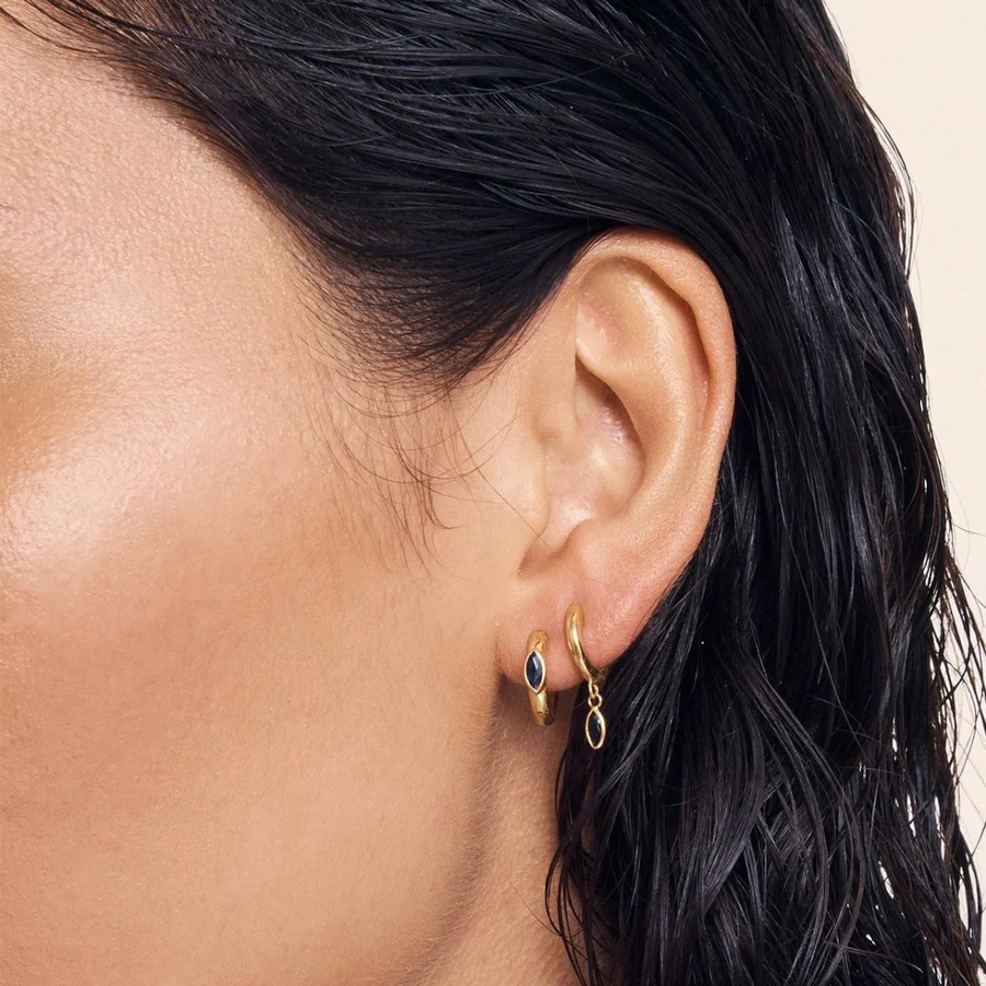 Chrysalis Earrings Sapphire Gold Vermeil