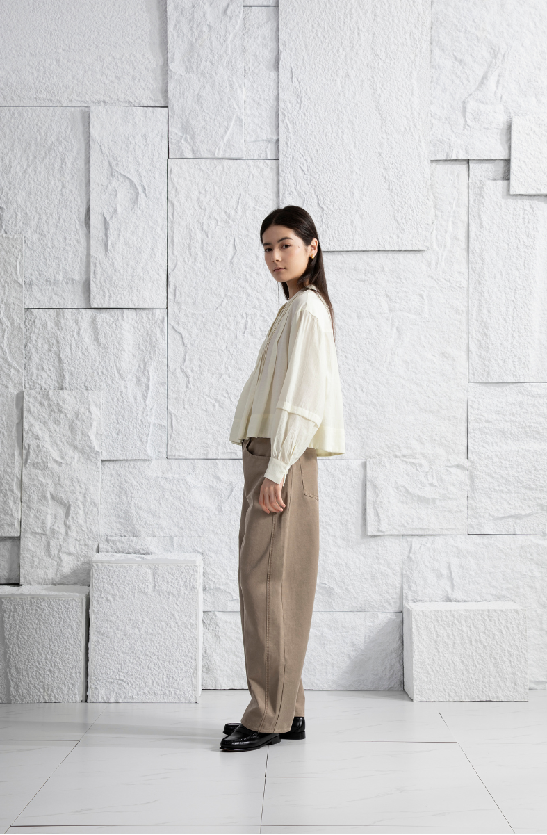 Crinkle Button-up Blouse