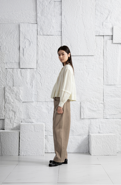 Crinkle Button-up Blouse