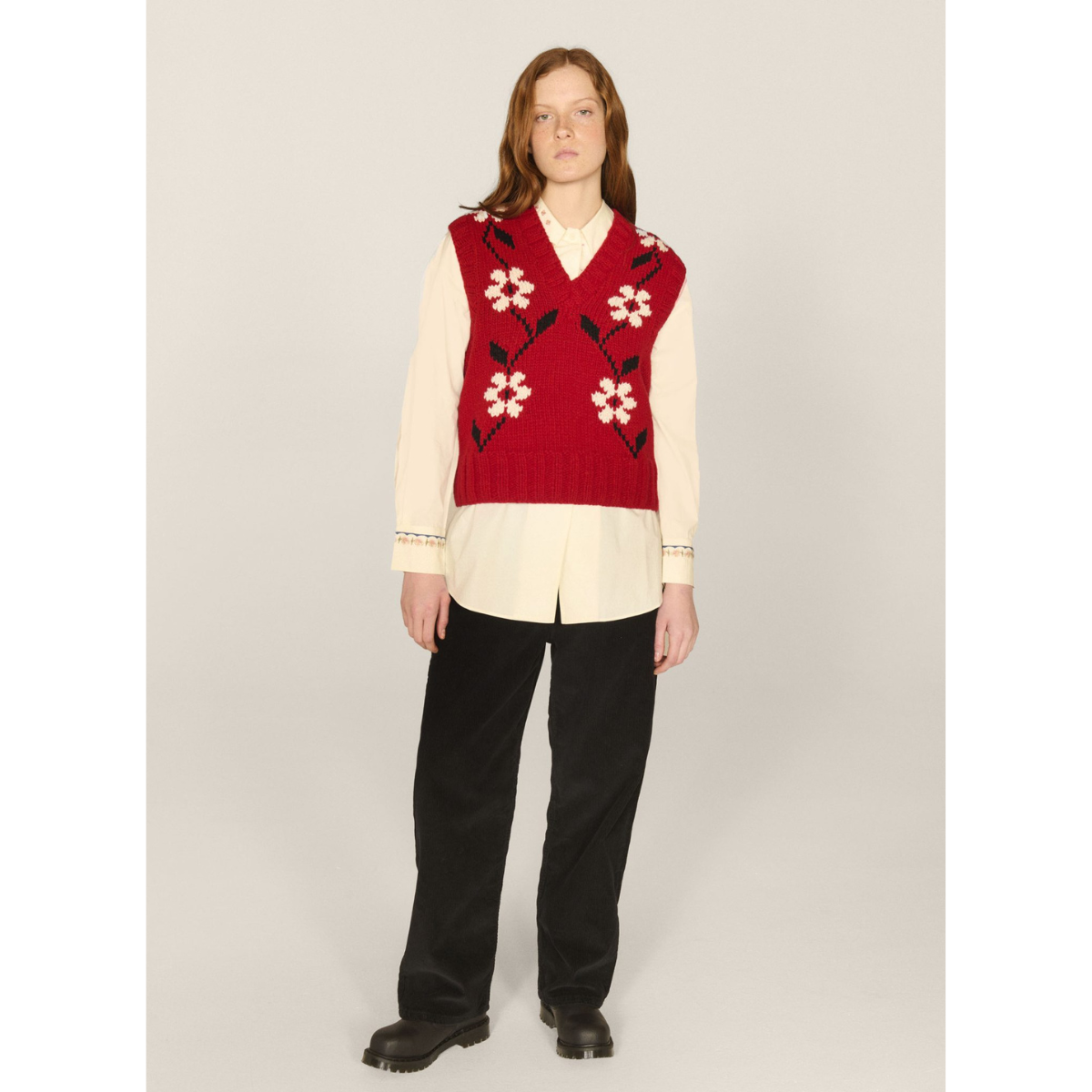 Heidi Flower Vest Red (women)