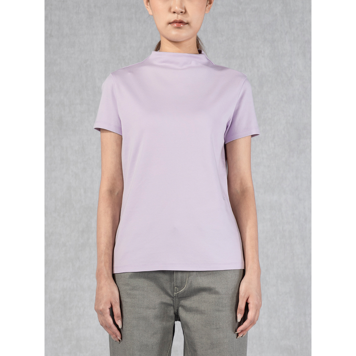 Mock Neck Tee Mistylilac