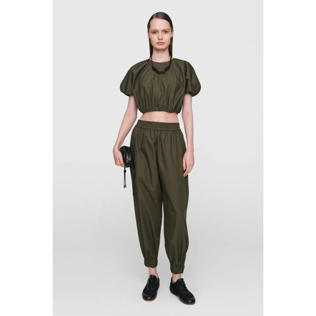 Paper Poplin "Barley Top Military Grn