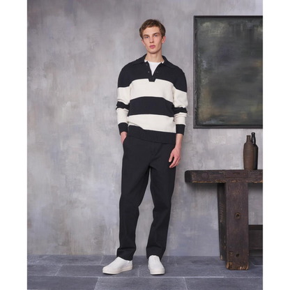 Marley Stripe Polo Ecru/Black