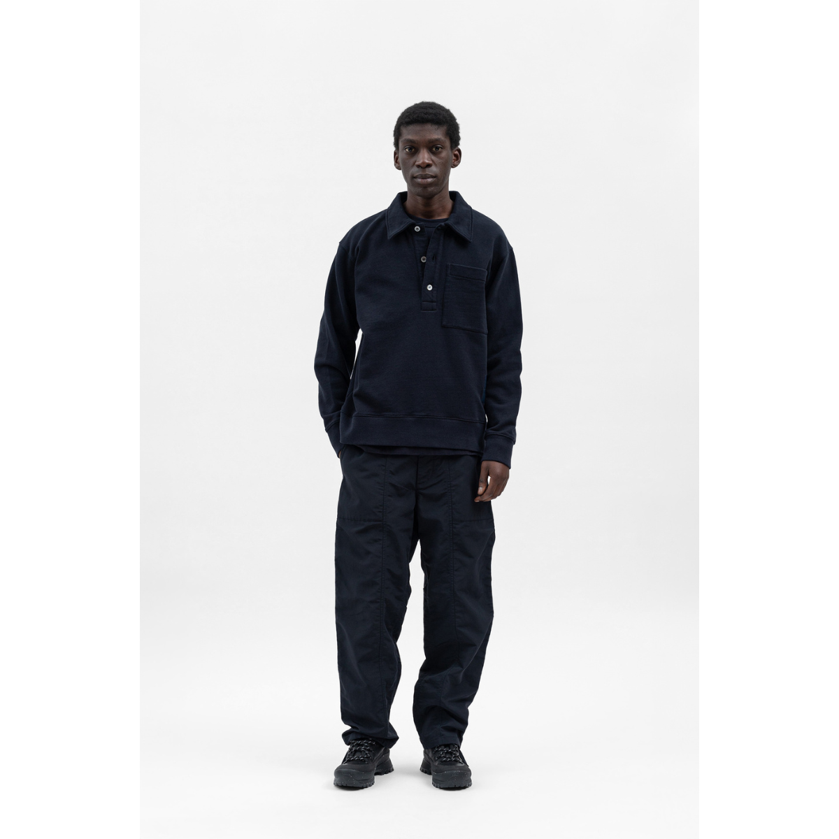 Fraser Relaxed Tab Series LS Polo Dark Navy