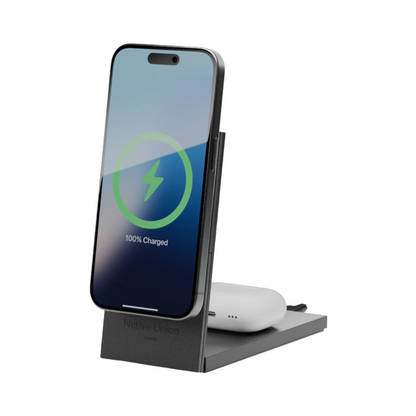 Rise 2 in 1 Qi2 Wireless Charger Black