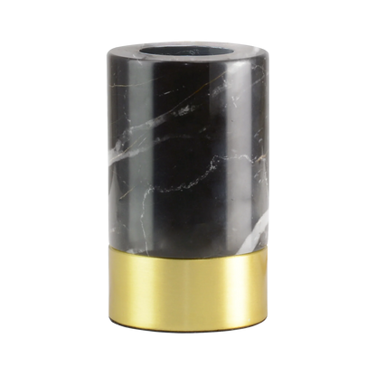 Broken Heart Clear Glass + Romance Black Marble Lamp Base - Type G Plug