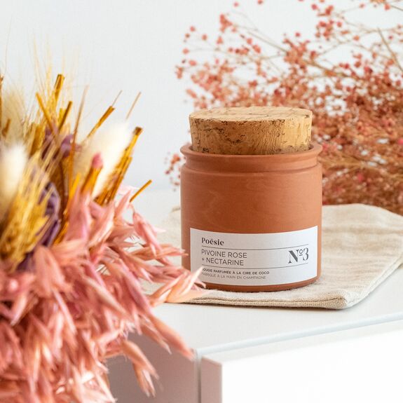 Candle Terracotta : Parfum No.3 - Pink Peony + Nectarine