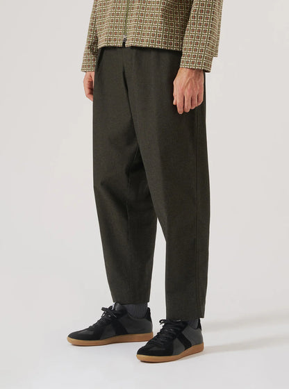 Olive Lucca Suiting Pleated Track Pant