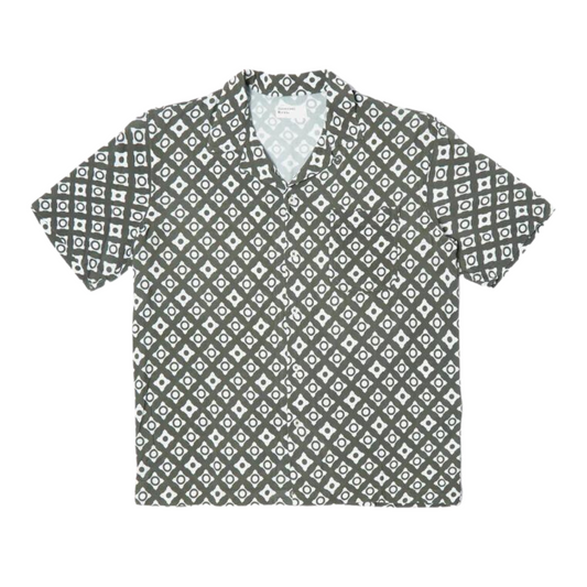 Olive Viscose Saturday Road Short Sleeve Shirt