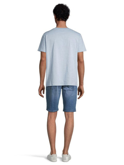 T-Shirt Standard Item Overdye Gots - Bleu Clair / Ecru