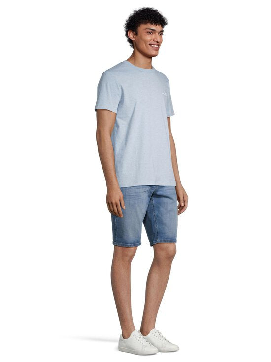 T-Shirt Standard Item Overdye Gots - Bleu Clair / Ecru