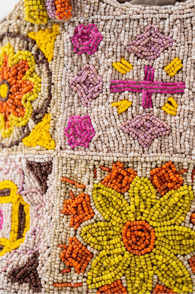 Bromelia - Cotton Bag With Beads Embroidery