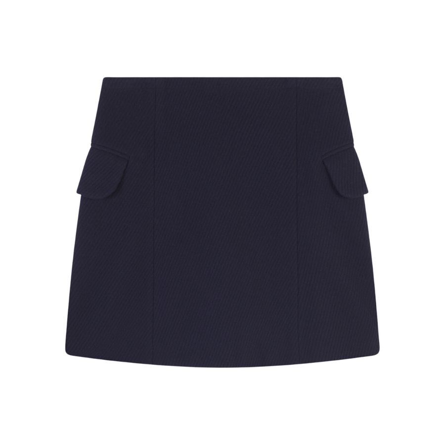 Mini A-Line Wrap Skirt In Texturised Wool Blend