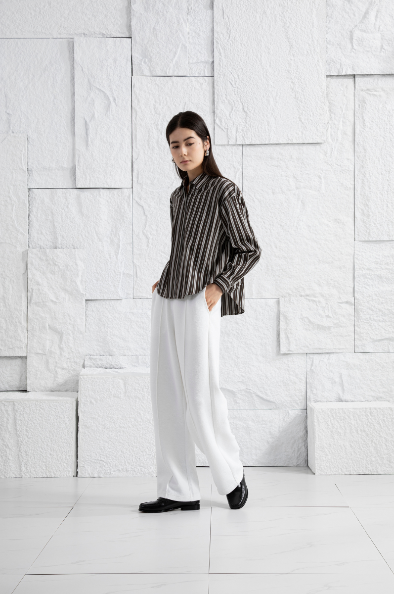 Striped Crop Boxy Shirt