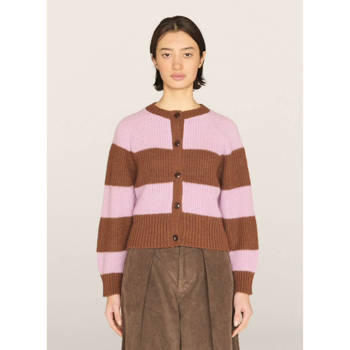 Foxtail Stripe Cardigan Brown/Pink (women)