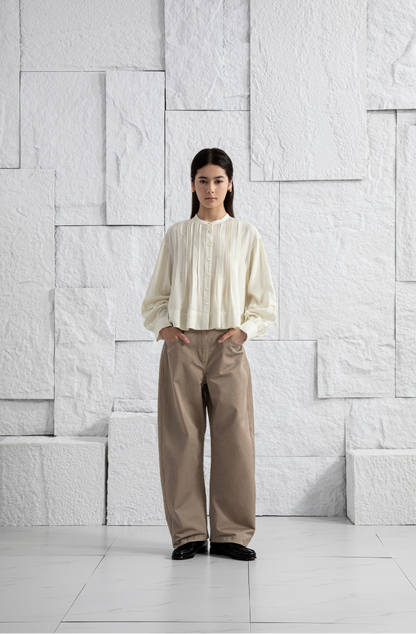 Crinkle Button-up Blouse