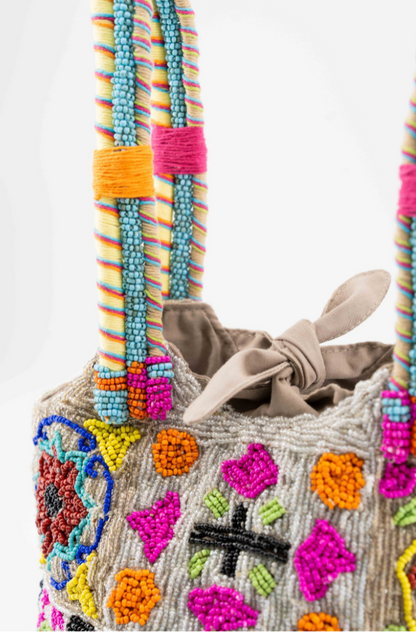 Bromelia - Cotton Bag With Beads Embroidery