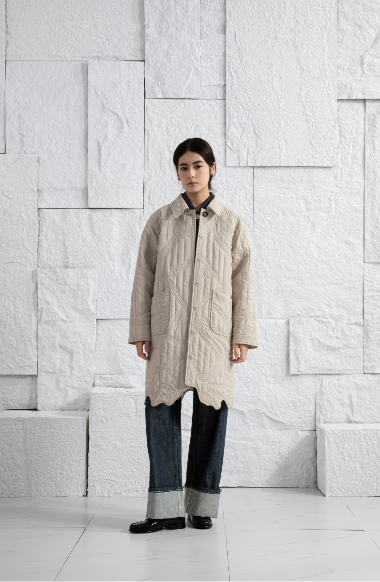 Marble Quilted Coat