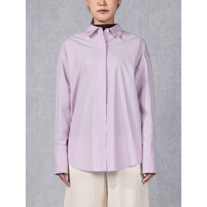 Oversized Back Slit Shirt Purple Rose