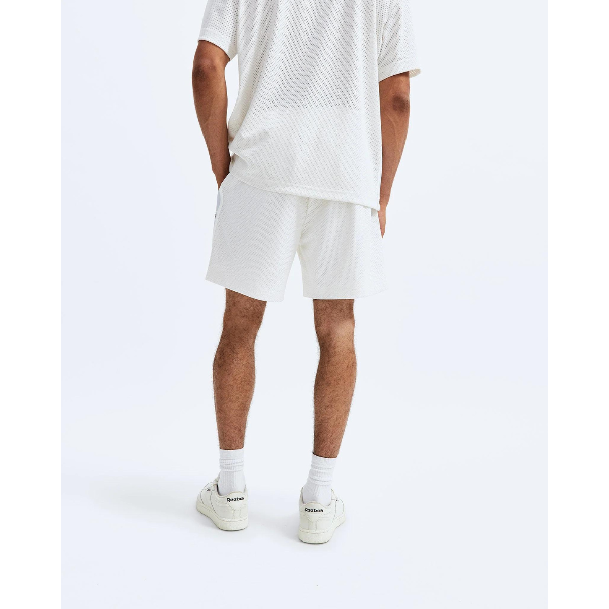 Men's Knit Athletic Mesh Shootaround Short Ivory