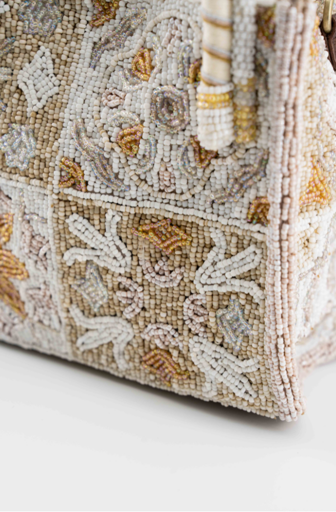 Bromelia Square - Cotton Bag With Beads Embroidery