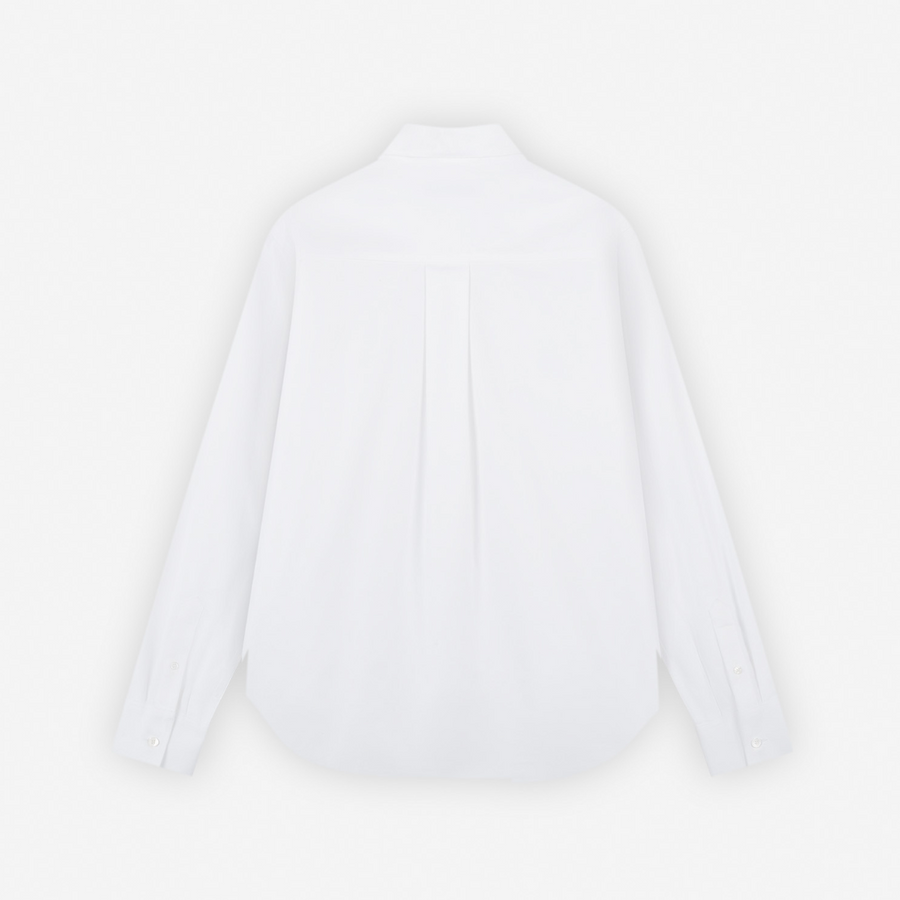Button Down Classic Shirt With Grey Fox Head Patch (women)