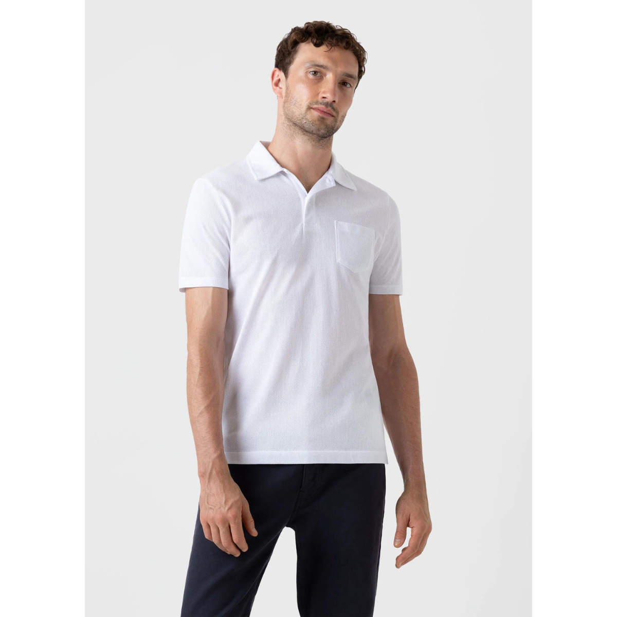 Sunspel | top for men - Riviera Polo Shirt White | kapok