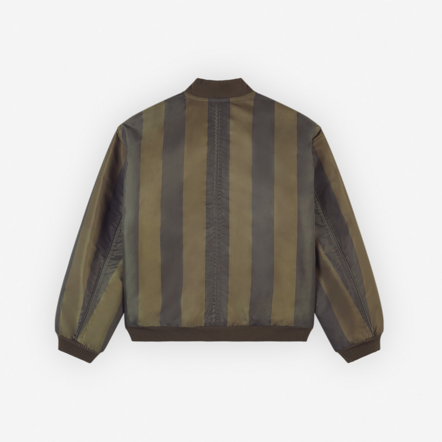 Bomber In Tonal Striped Nylon Dark Khaki/Khaki Large Stripes (men)