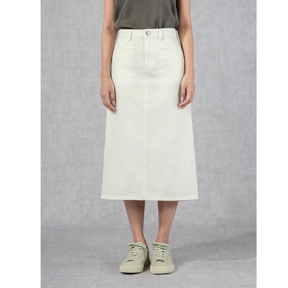 Denim Pencil Skirt Off White