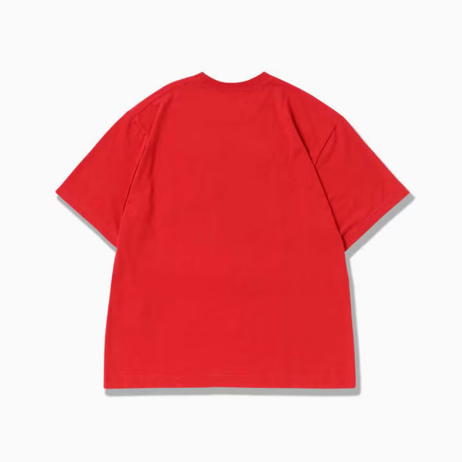 Maison Kitsune x and wander Skiing Fox Dry Cotton T Red (unisex)
