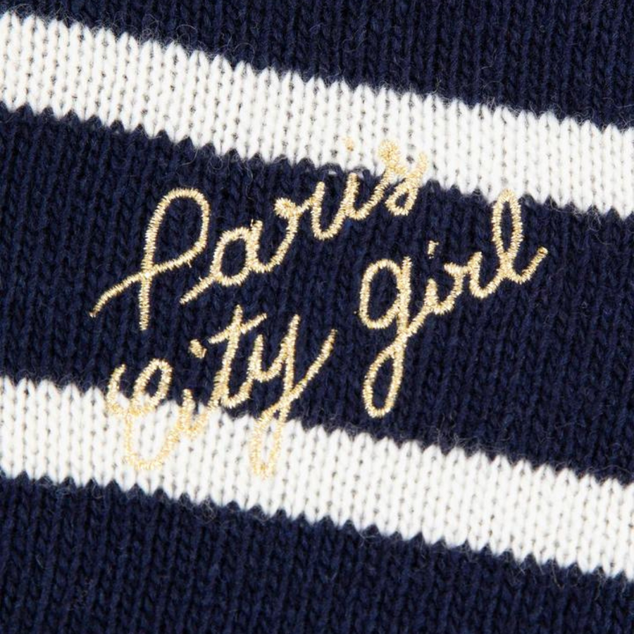 Choiseul Paris City Girl Wool Sweater Nocturnal Blue Ivory (women)