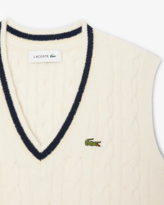 Women's Cable Knit Wool Sweater Vest