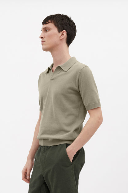 Leif Cotton Linen Polo Clay