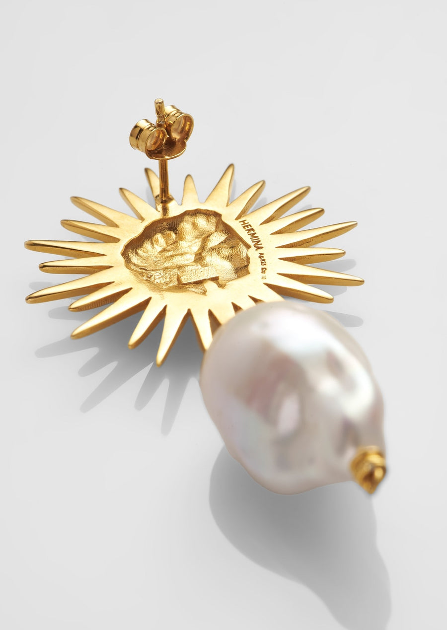Golden Sun Baroque Pearl Earrings