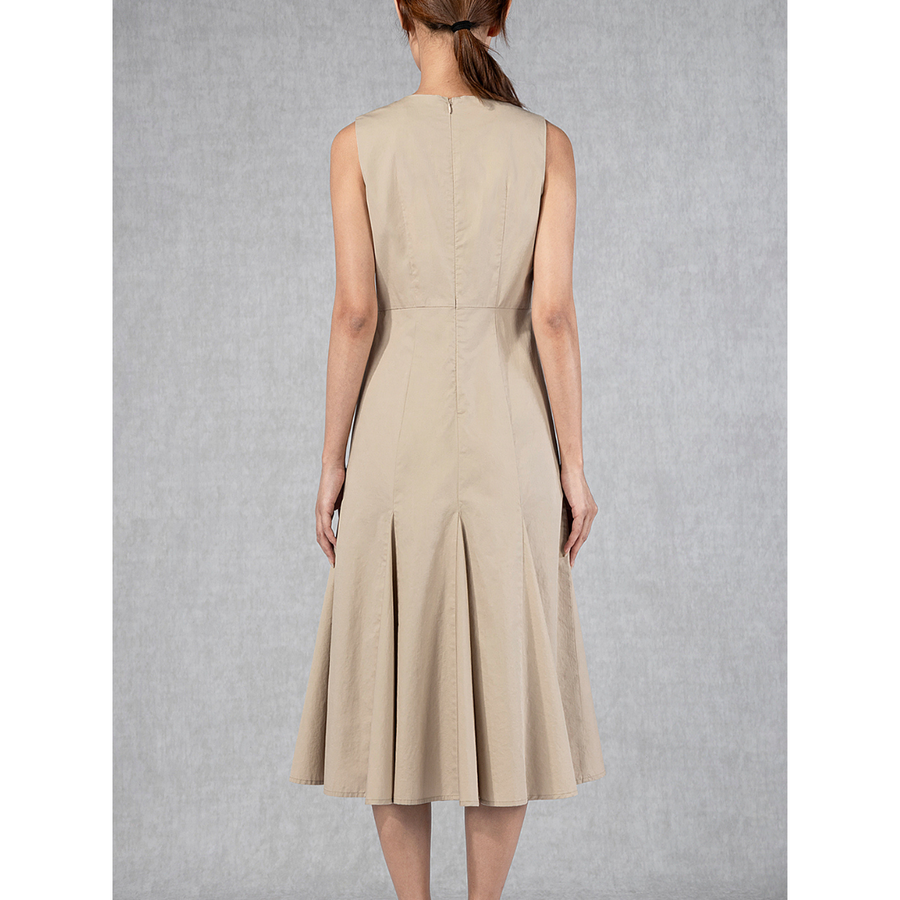 Fit and Flare Dress Khaki