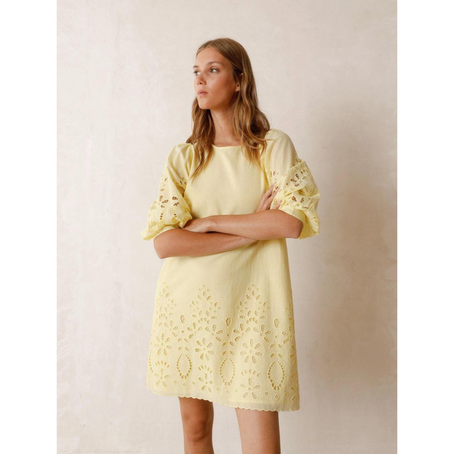 Embroidered Cutout Dress Pistacho