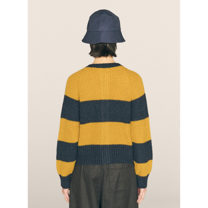 Foxtail Stripe Cardigan Navy/Yellow (women)