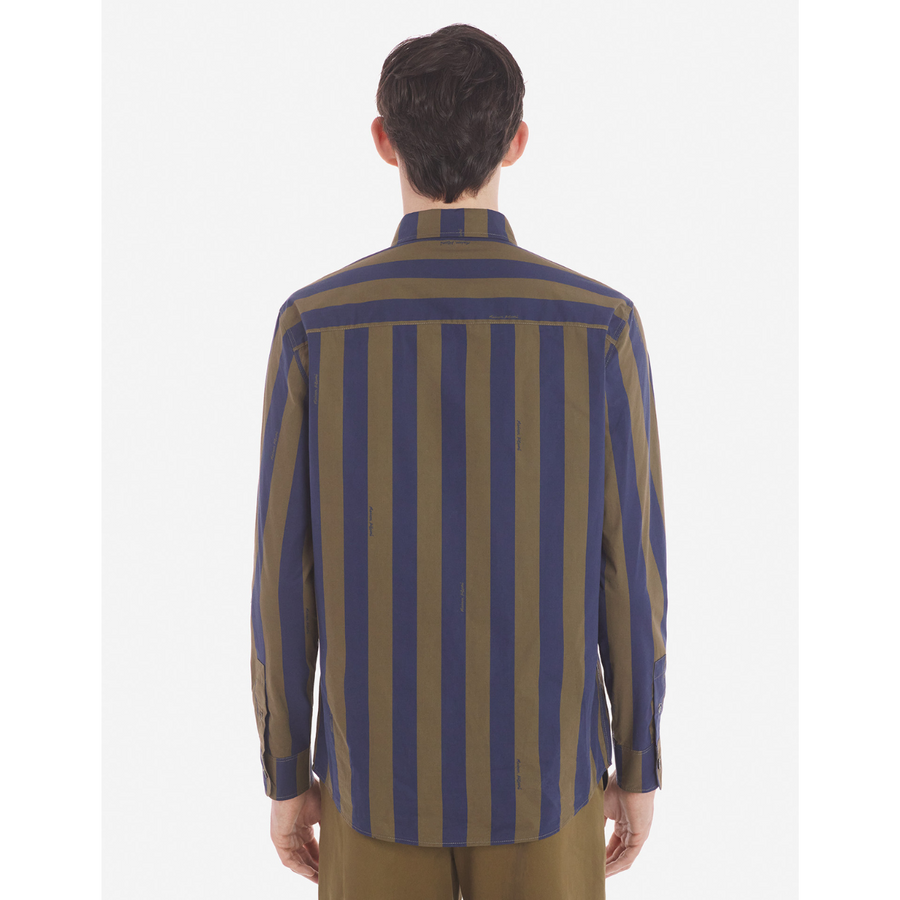 Bd Casual Shirt With Chest Pocket In Rugby Striped (men)