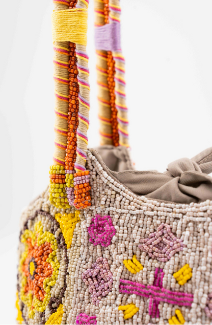 Bromelia - Cotton Bag With Beads Embroidery