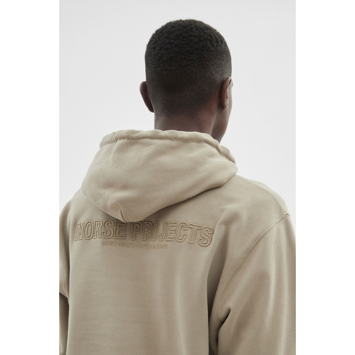 Arne Relaxed Fleece N Logo Hoodie Sand