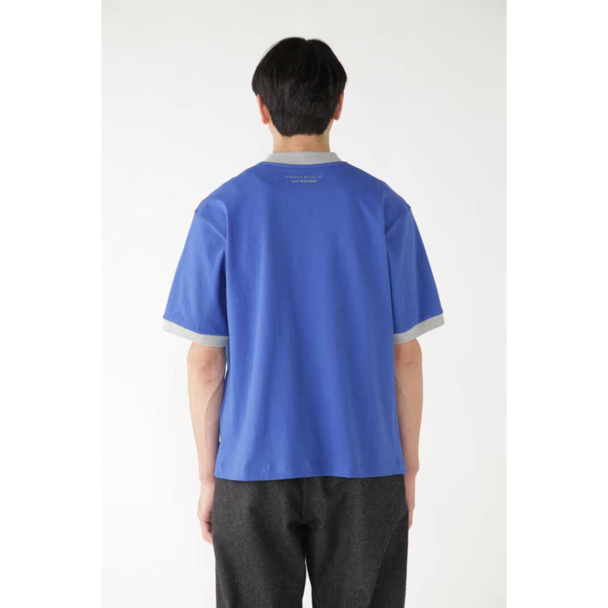 Maison Kitsun? x and wander Ringer Cotton T Blue (unisex)