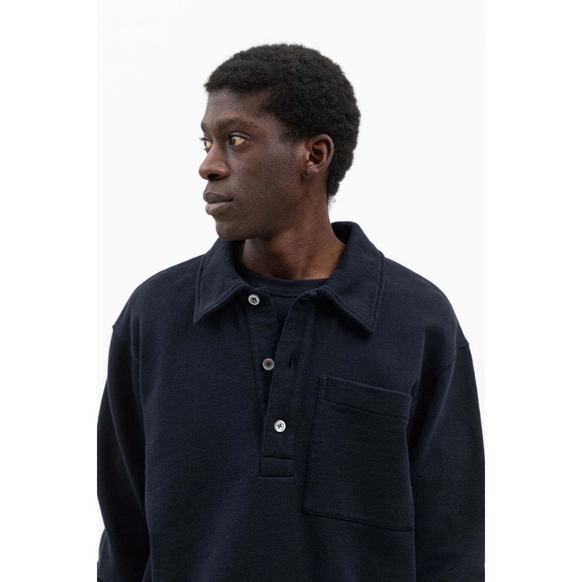 Fraser Relaxed Tab Series LS Polo Dark Navy