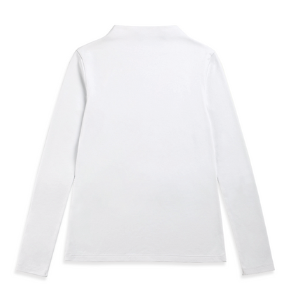 Mock Neck LS Tee Off White