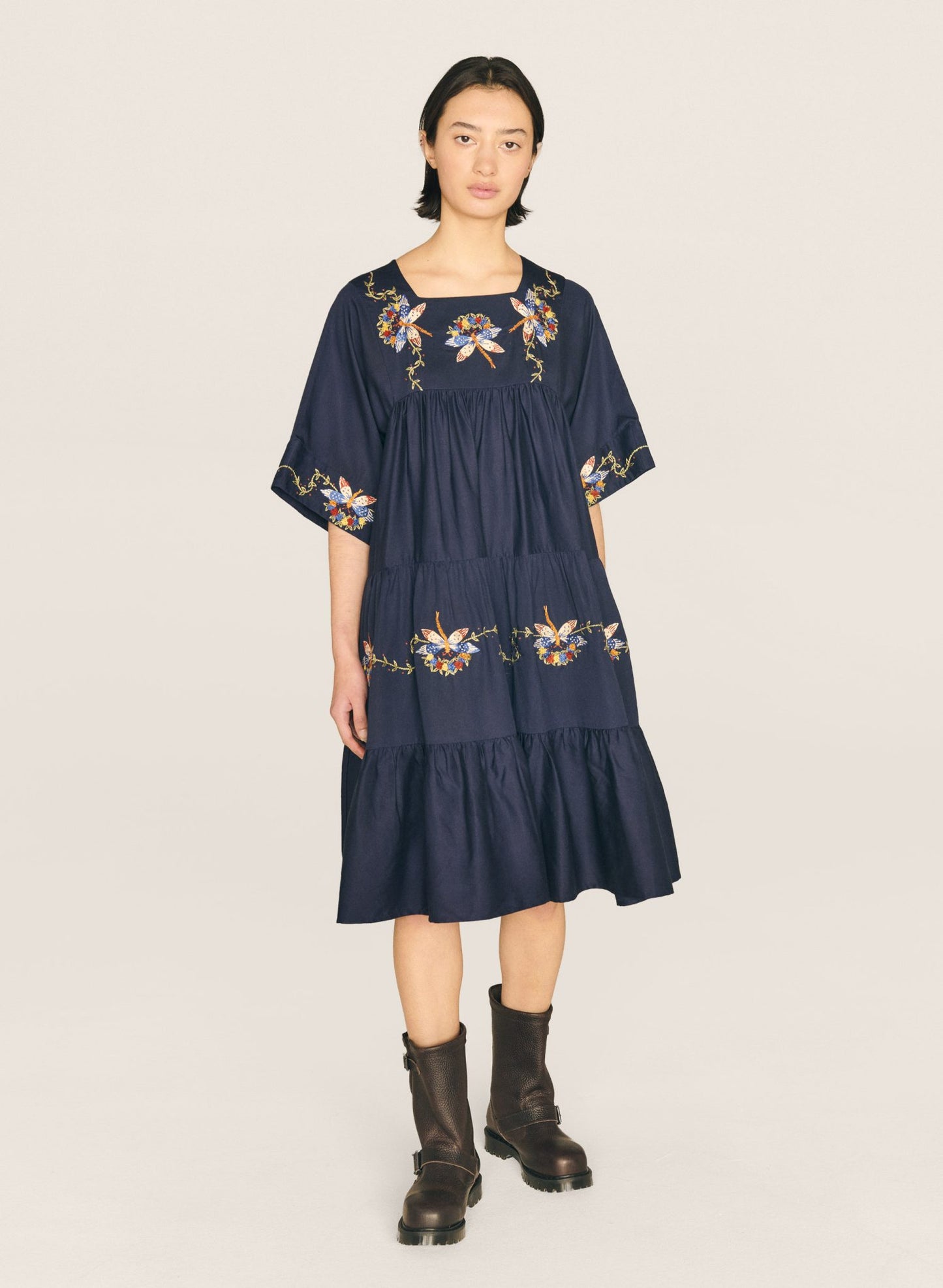 Petite Paloma Dress Navy