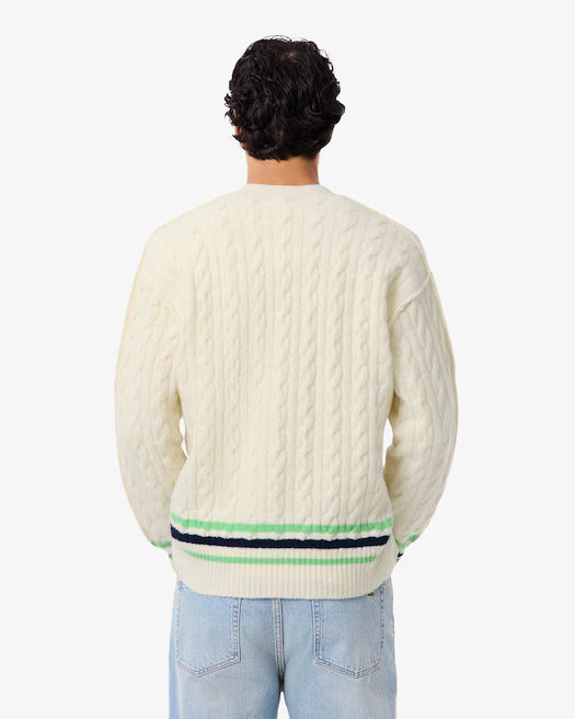 Men's Cable Knit Wool Cardigan