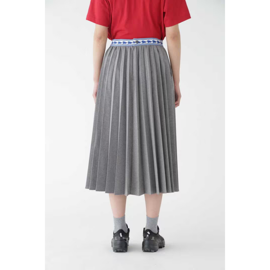Maison Kitsun? x and wander Pleated Skirt Grey (women)