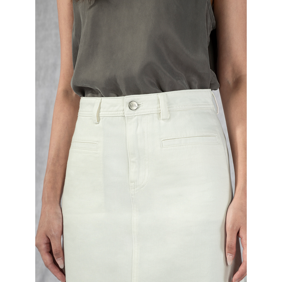 Isla White Denim Midi Skirt – Beginning Boutique NZ
