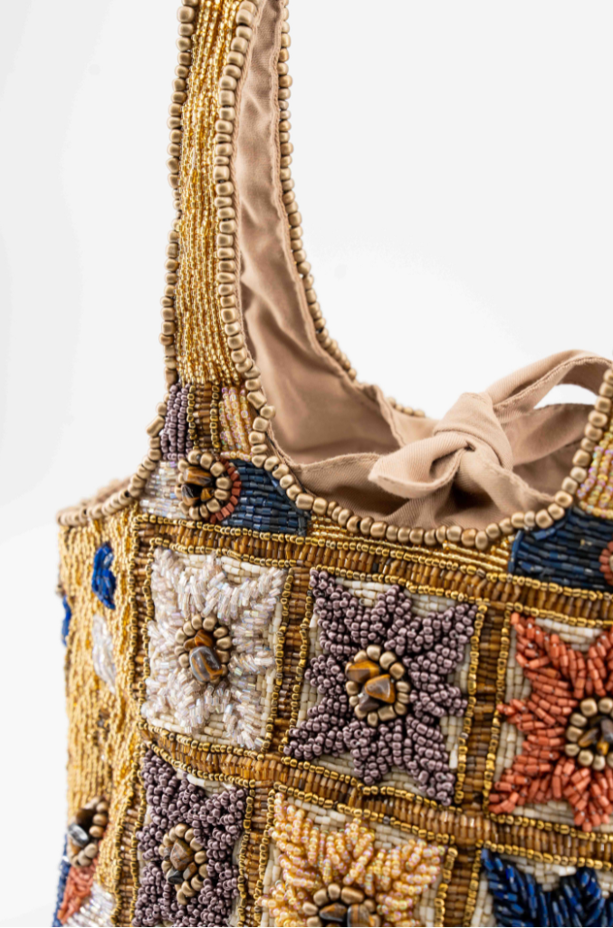 Lys - Cotton Bag With Beads Embroidery