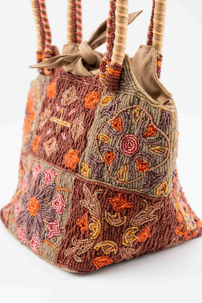 Bromelia - Cotton Bag With Beads Embroidery