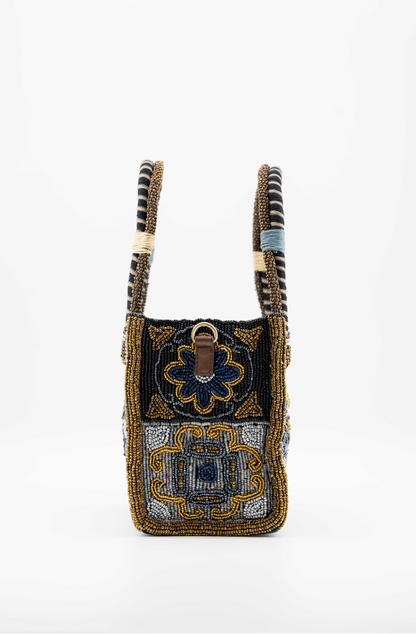 Bromelia Square - Cotton Bag With Beads Embroidery